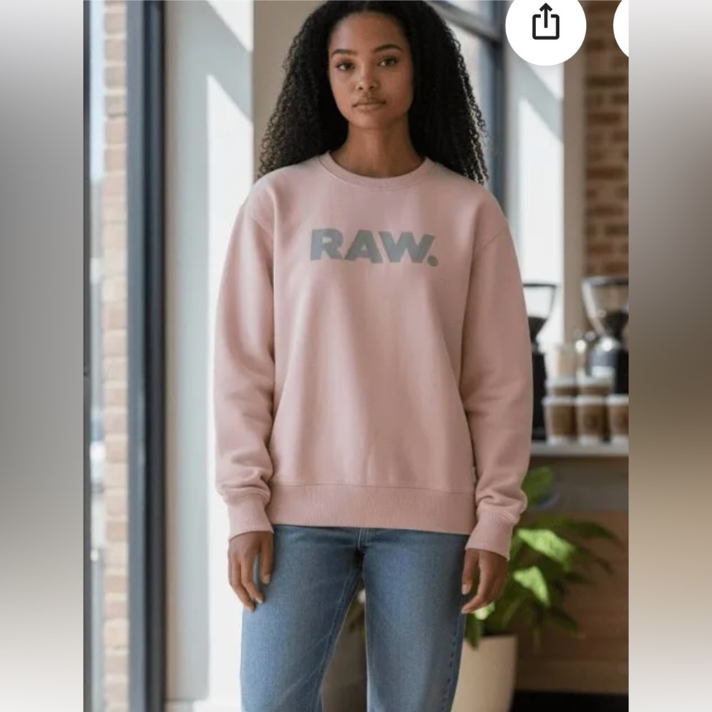 RAW graphic Cozy Pink Crewneck Sweatshirt